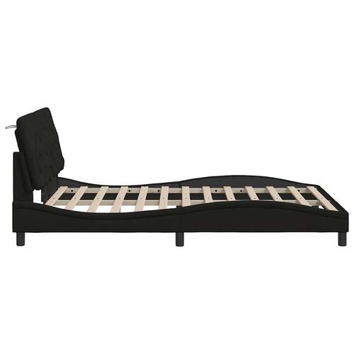 Sengeramme med LED uden madras 140x200 cm stof sort