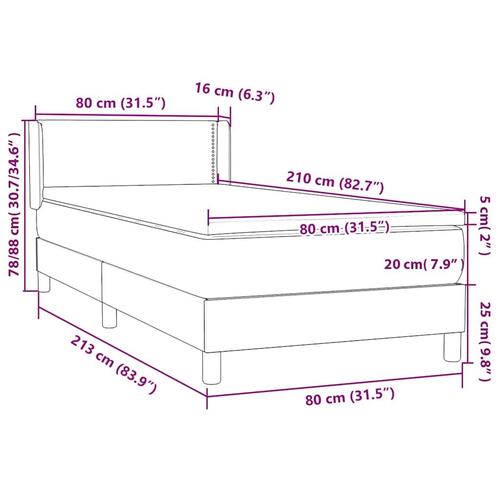 Kontinentalseng med madras lyserød 80x210 cm fløjl