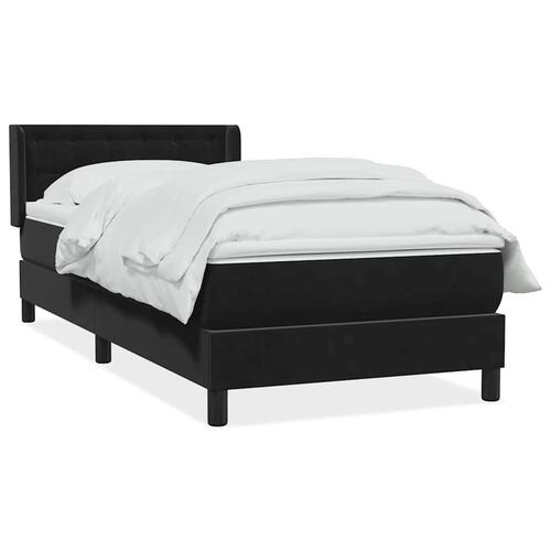 Kontinentalseng med madras 90x210 cm fløjl sort