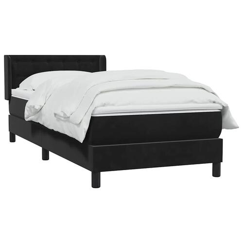 Kontinentalseng med madras 90x210 cm fløjl sort