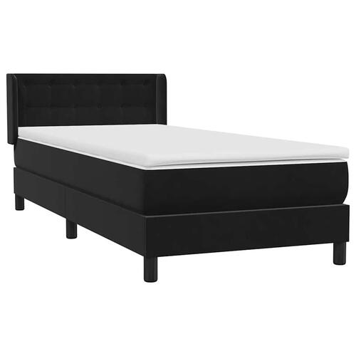 Kontinentalseng med madras 90x210 cm fløjl sort