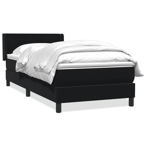 Kontinentalseng med madras 90x210 cm fløjl sort