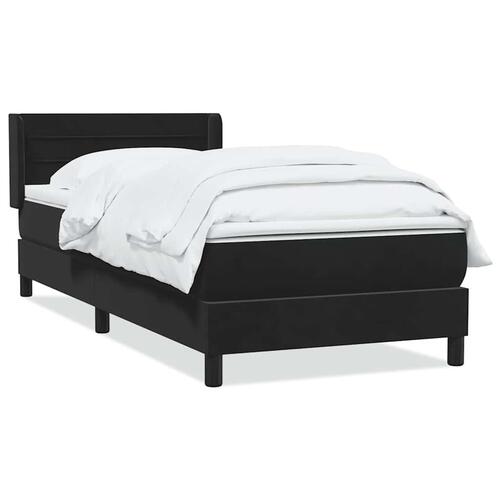 Kontinentalseng med madras 90x210 cm fløjl sort