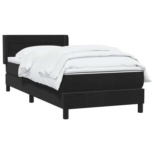 Kontinentalseng med madras 90x210 cm fløjl sort