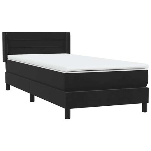 Kontinentalseng med madras 90x210 cm fløjl sort