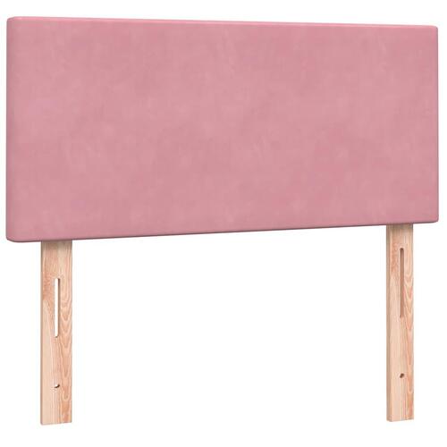 Kontinentalseng med madras 100x220 cm fløjl Lyserød