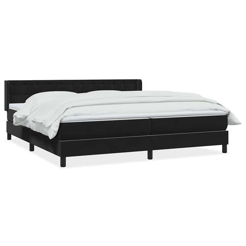 Kontinentalseng med madras 180x210 cm fløjl sort