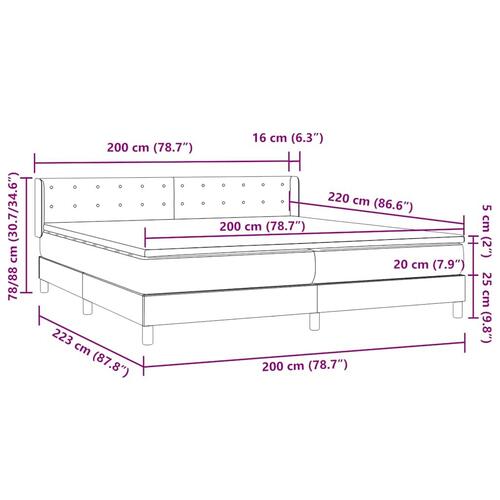 Kontinentalseng med madras 180x210 cm fløjl sort