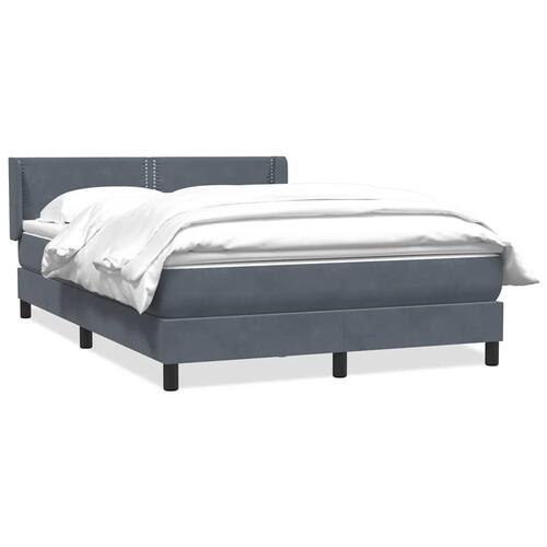 Kontinentalseng med madras 140x210 cm fløjl mørkegrå