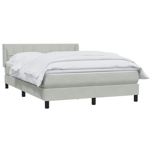 Kontinentalseng med madras 140x210 cm fløjl lysegrå
