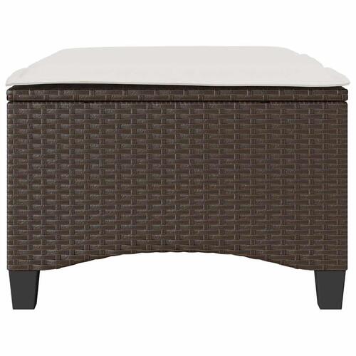 Havestole med hynder 2 stk. 55x55x36 cm polyrattan brun