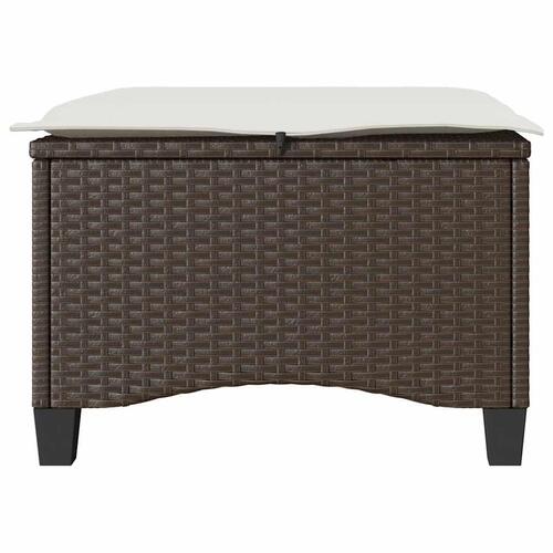 Havestole med hynder 2 stk. 55x55x36 cm polyrattan brun