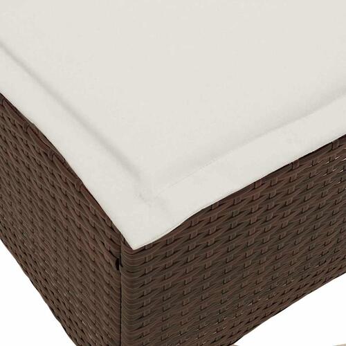 Havestole med hynder 2 stk. 55x55x36 cm polyrattan brun