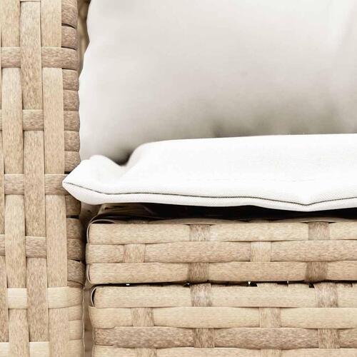 Udendørs gyngestol med hynder polyrattan beige