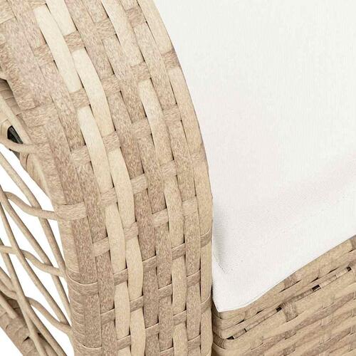 Udendørs gyngestol med hynder polyrattan beige