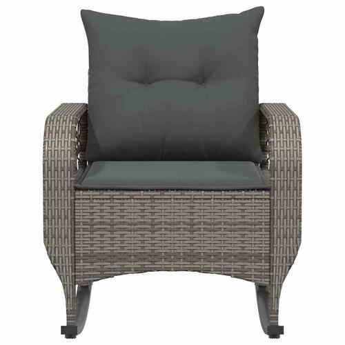 Udendørs gyngestol med hynder polyrattan grå