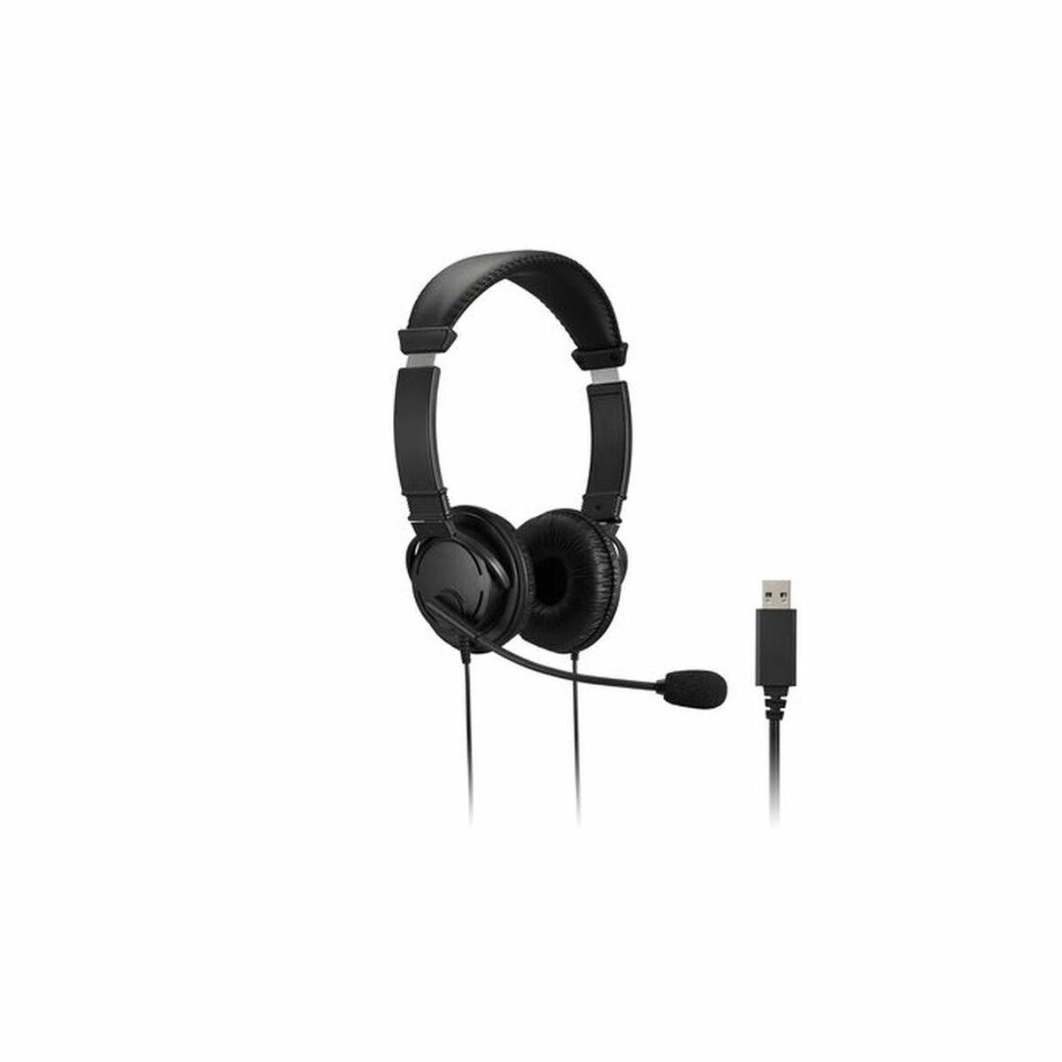 USB headset Kensington K33065WW med mikrofon - sort