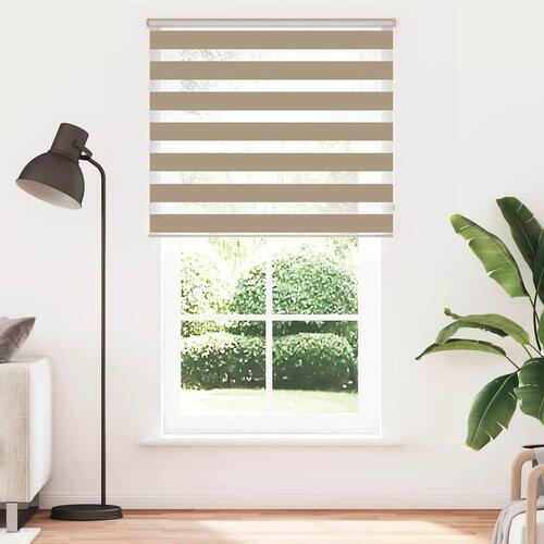 Zebragardin sandbrun 135x230 cm stofbredde 130,9 cm polyester