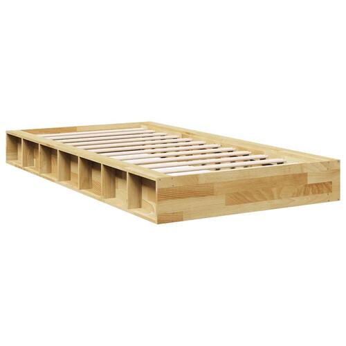 Sengeramme uden madras 75x190 cm Massivt træ Eg