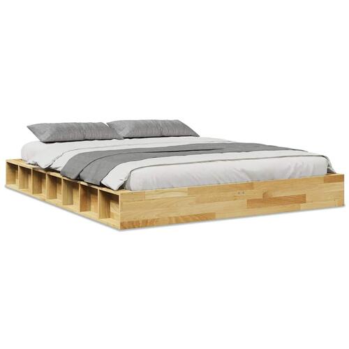 Sengeramme uden madras 140x200 cm Massivtræ Eg