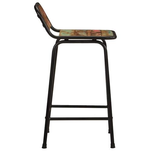 Barstole 4 stk. 46x35,5x80 cm massivt genbrugstræ
