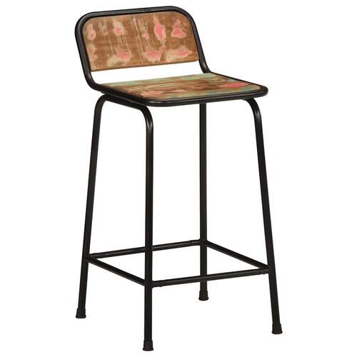 Barstole 4 stk. 46x35,5x80 cm massivt genbrugstræ