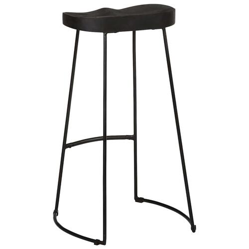 Barstole 2 stk. 45x40x78 cm massivt mangotræ sort