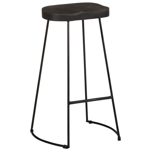 Barstole 2 stk. 45x40x78 cm massivt mangotræ sort