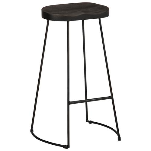 Barstole 2 stk. 45x40x78 cm massivt mangotræ sort
