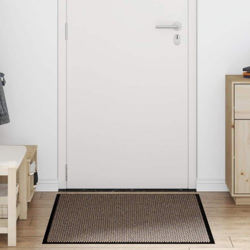 Dørmåtte brun 90 × 120 cm - skridsikker indgangsmåtte i PP/PVC