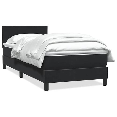 Kontinentalseng med madras 90x220 cm fløjl sort