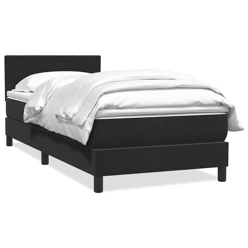 Kontinentalseng med madras 90x220 cm fløjl sort
