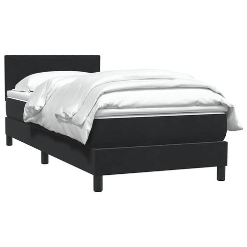 Kontinentalseng med madras 90x220 cm fløjl sort