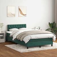 Kontinentalseng med madras 120x210 cm fløjl mørkegrøn