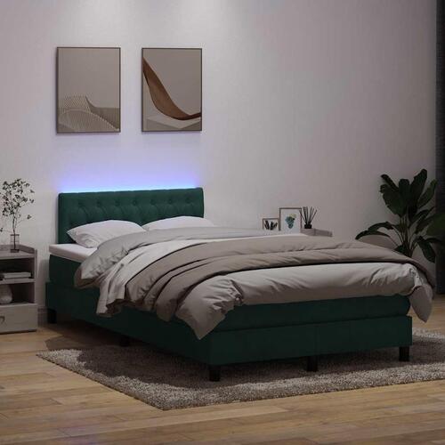 Kontinentalseng med madras 120x210 cm fløjl mørkegrøn