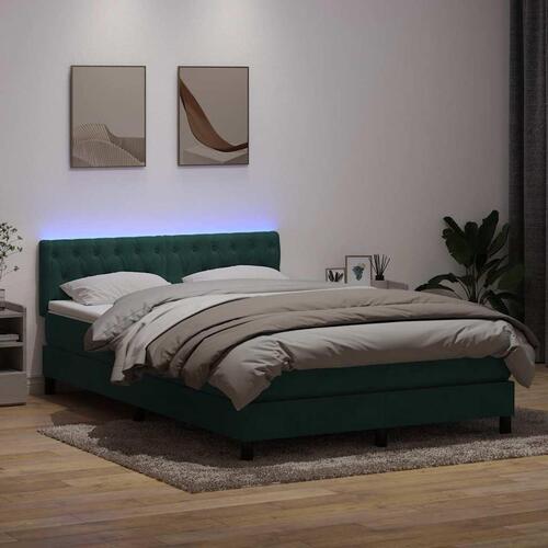 Kontinentalseng med madras 140x210 cm fløjl mørkegrøn