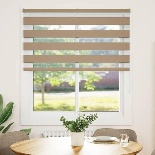 Zebragardin sandbrun 130x100 cm stofbredde 125,9 cm polyester