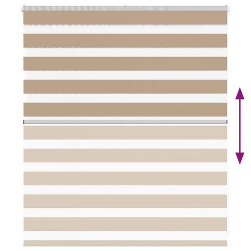 Zebragardin sandbrun 130x100 cm stofbredde 125,9 cm polyester