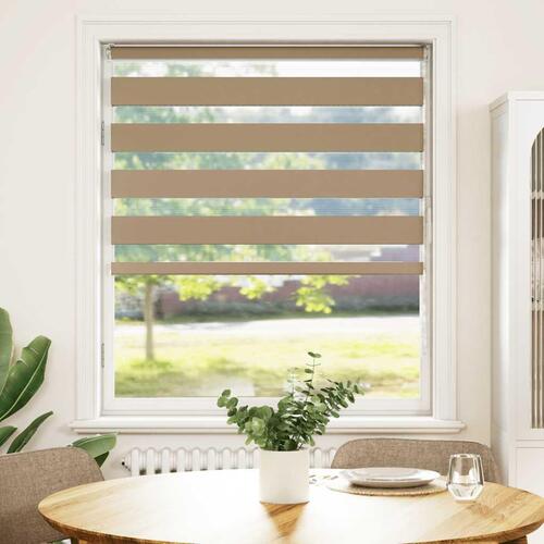 Zebragardin sandbrun 115x150 cm stofbredde 110,9 cm polyester