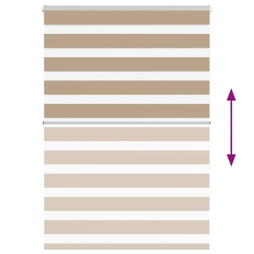 Zebragardin sandbrun 115x150 cm stofbredde 110,9 cm polyester