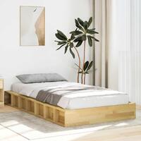 Sengeramme uden madras 80x200 cm Massivt træ Eg
