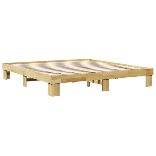 Sengeramme uden madras 200x200 cm Massivt træ Eg