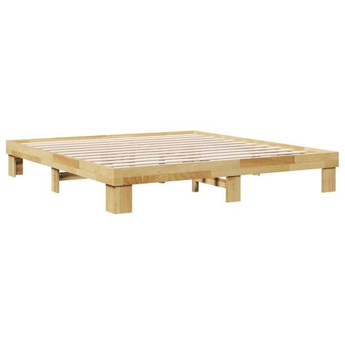 Sengeramme uden madras 200x200 cm Massivt træ Eg