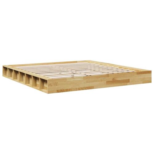 Sengeramme uden madras 200x200 cm Massivt træ Eg