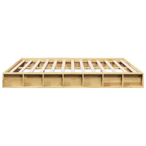 Sengeramme uden madras 200x200 cm Massivt træ Eg