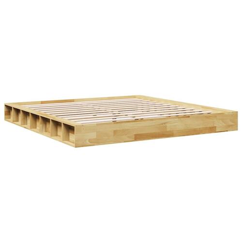 Sengeramme uden madras 200x200 cm Massivt træ Eg
