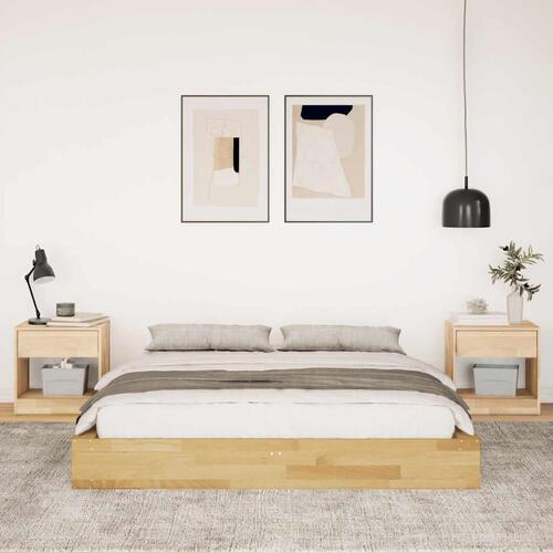 Sengeramme uden madras 160x200 cm Massivtræ Eg