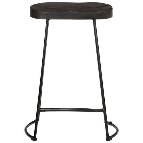 Barstole 2 stk. 45x40x62 cm massivt mangotræ sort