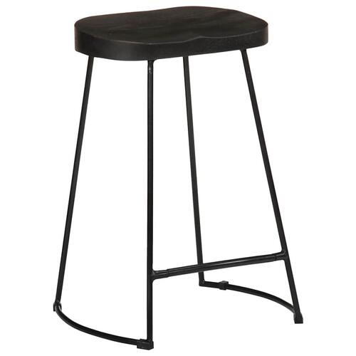 Barstole 2 stk. 45x40x62 cm massivt mangotræ sort