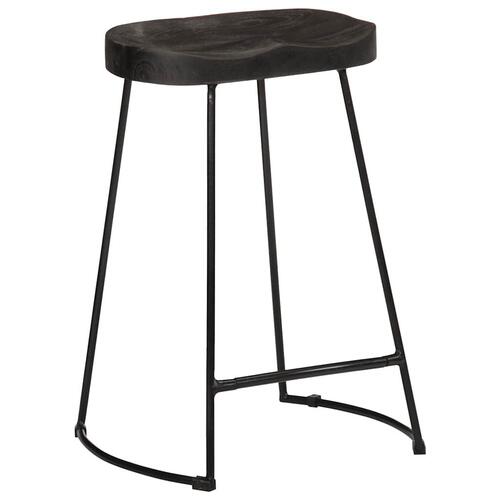 Barstole 2 stk. 45x40x62 cm massivt mangotræ sort